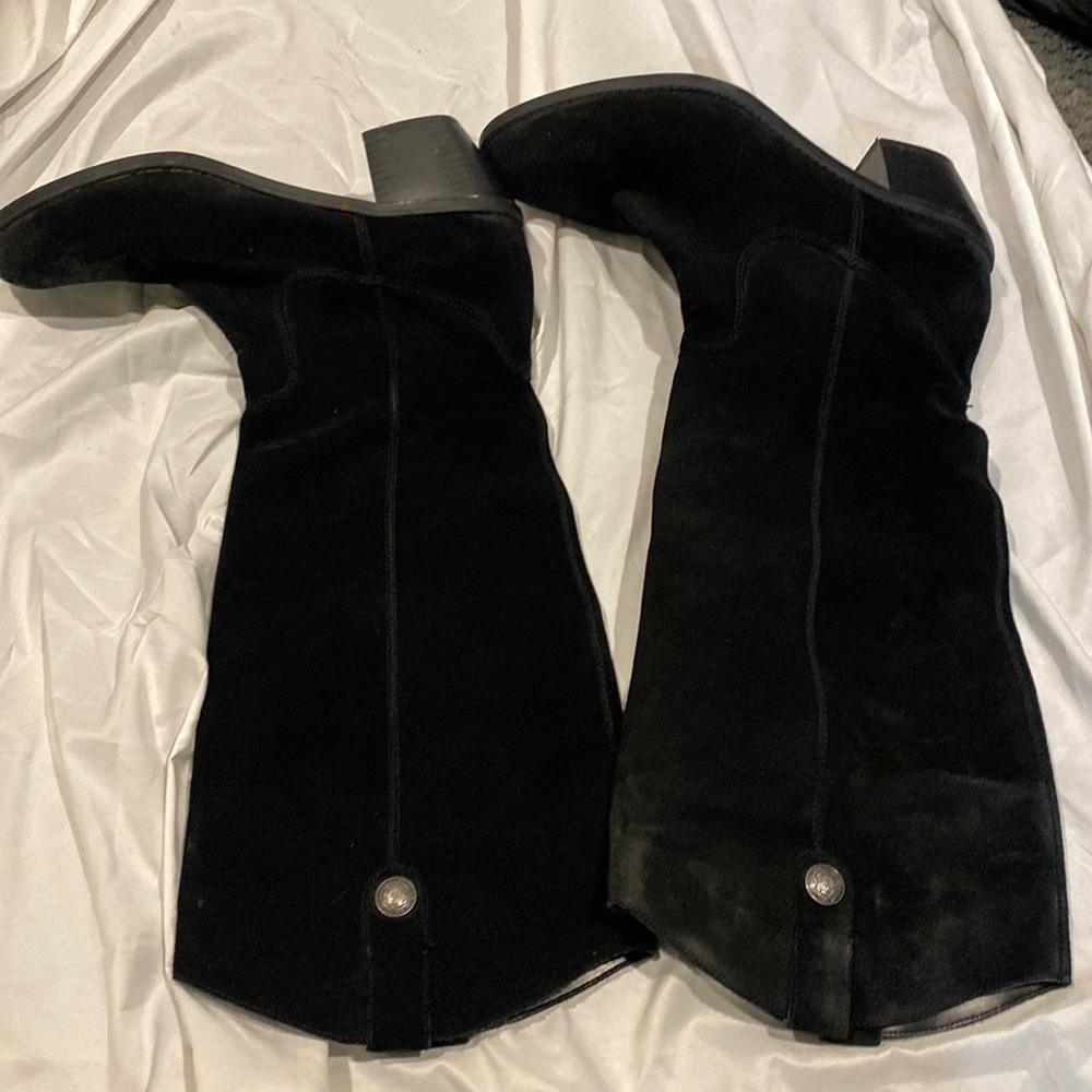 Black Suede Knee Boots